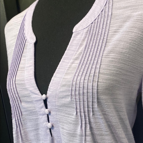 Banana Republic Purple Tunic with Mandarin Collar and Pleated Details - Picture 8 of 10